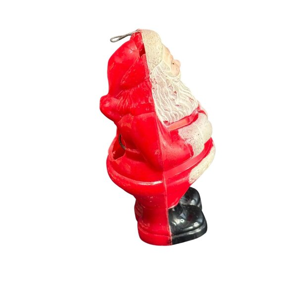Vintage Celluloid Santa Claus Christmas Ornament Bulb Cover Red & White 4 3/4" T - Picture 3 of 7